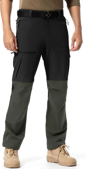 Mens Cargo Safari Hiking Pants Lightweight Waterproof Quick Dry Tactical Nylon Stretch Pants