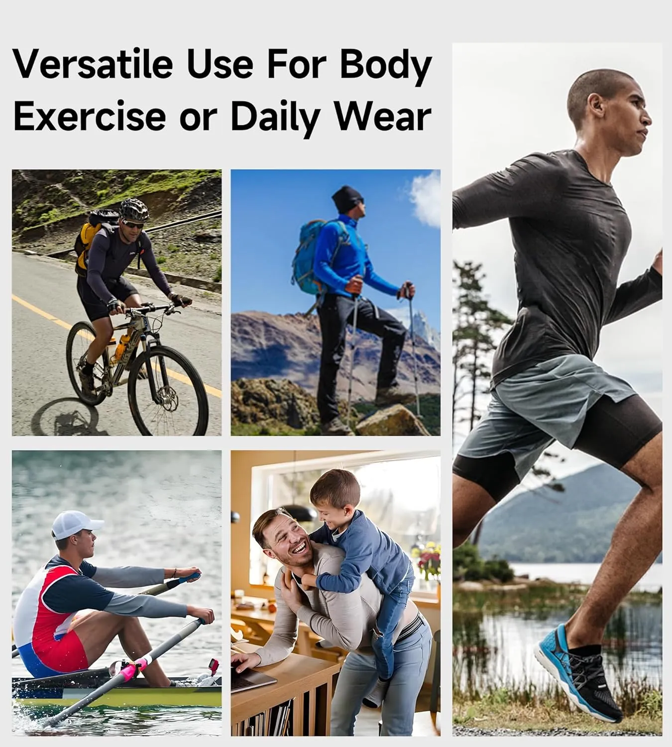Men's Compression Shirts Long Sleeve Athletic Workout T-Shirt Running Cool Dry Tops Active Base Layer Undershirts