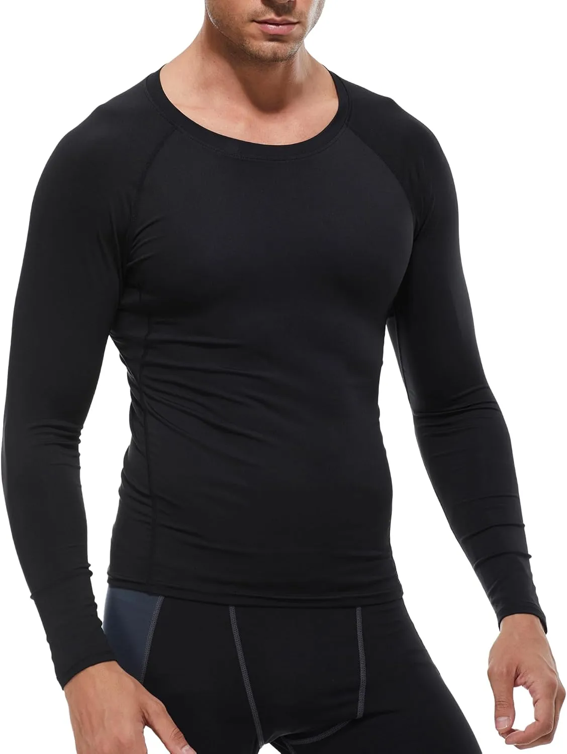 Men's Compression Shirts Long Sleeve Athletic Workout T-Shirt Running Cool Dry Tops Active Base Layer Undershirts