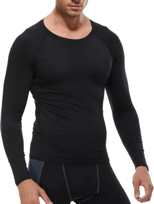Men's Compression Shirts Long Sleeve Athletic Workout T-Shirt Running Cool Dry Tops Active Base Layer Undershirts