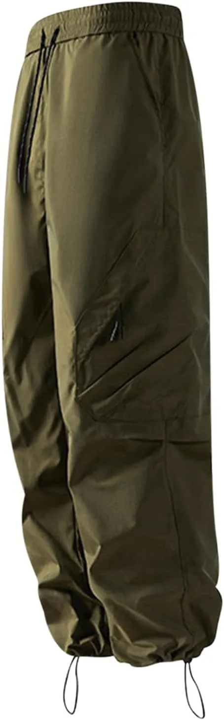 Mens Hiking Pants Lightweight Quick Dry Waterproof Cargo Pant Casual with Adjustable Drawstring Multi Pockets Outdoor