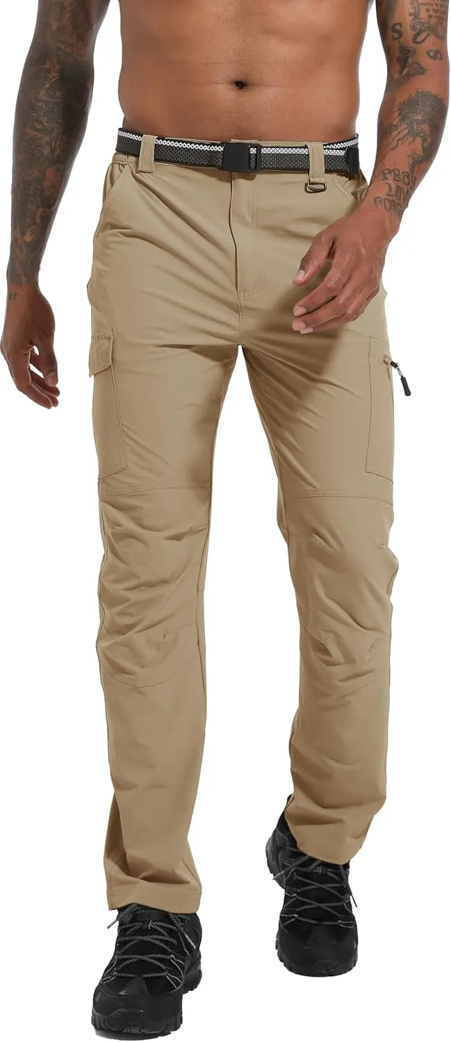 Men's Hiking Tactical Cargo Work Pants Quick Dry Waterproof Lightweight Travel Fishing Camping Outdoor Pants