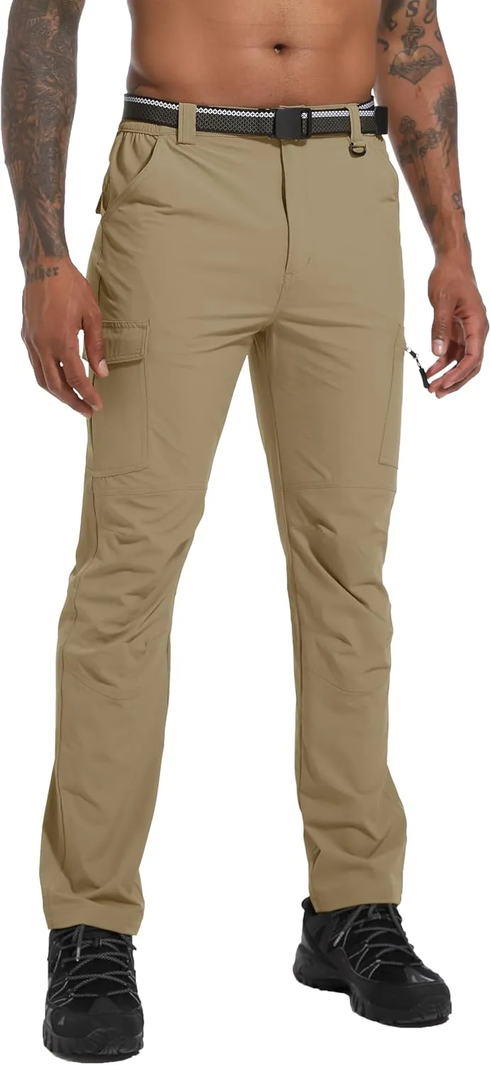Men's Hiking Tactical Cargo Work Pants Quick Dry Waterproof Lightweight Travel Fishing Camping Outdoor Pants