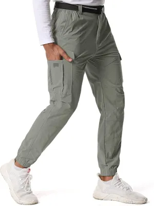 Mens Pants Joggers Stretch Cargo Pants Slim fit 6 Pockets Waterproof Fishing Quick-Dry Work Pant