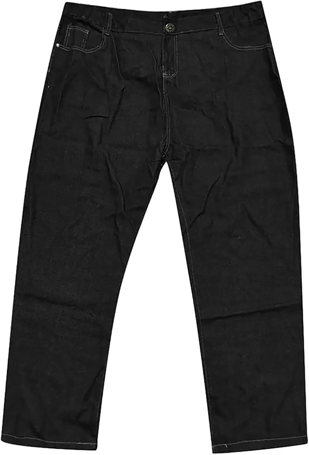 Mens Relaxed Fit Jeans Y2k Hip Hop Streetwear Wide Leg Jean Plus Size Baggy Straight Leg Denim Pants Casual Trousers