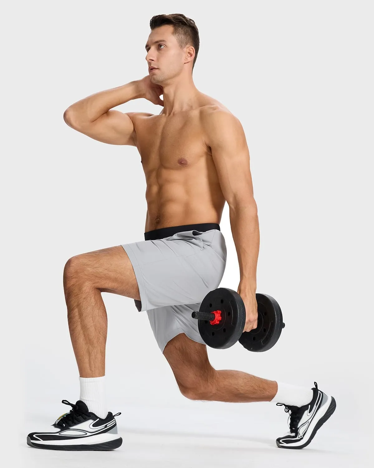 Men's Running Athletic Workout Gym Shorts Lightweight Quick Dry for Men Active with Hidden Zip Pocket