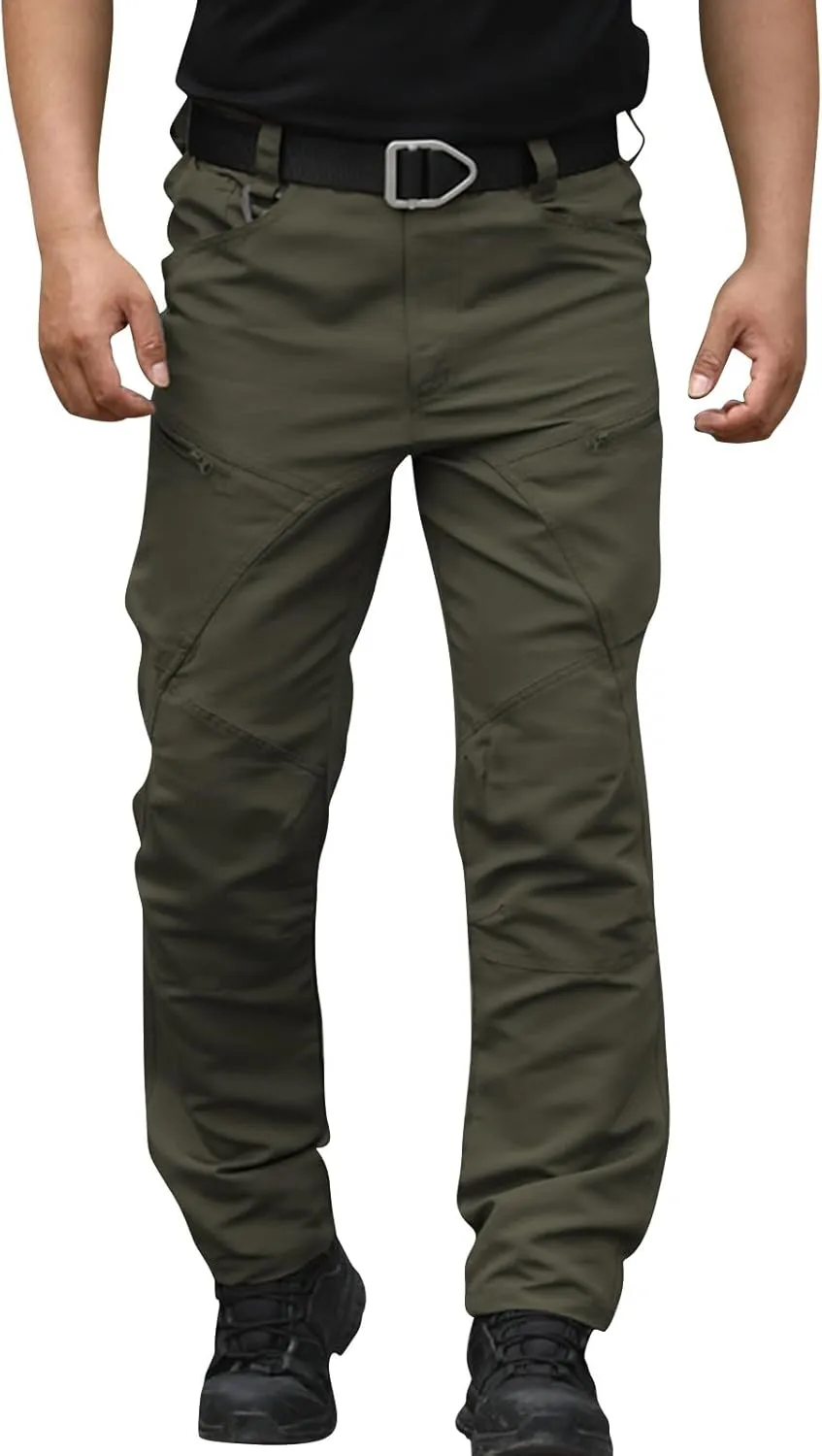 Mens Tactical Pants Camo Hiking Stretch Pants Hunting Construction Moisture Wicking Pant with Pockets