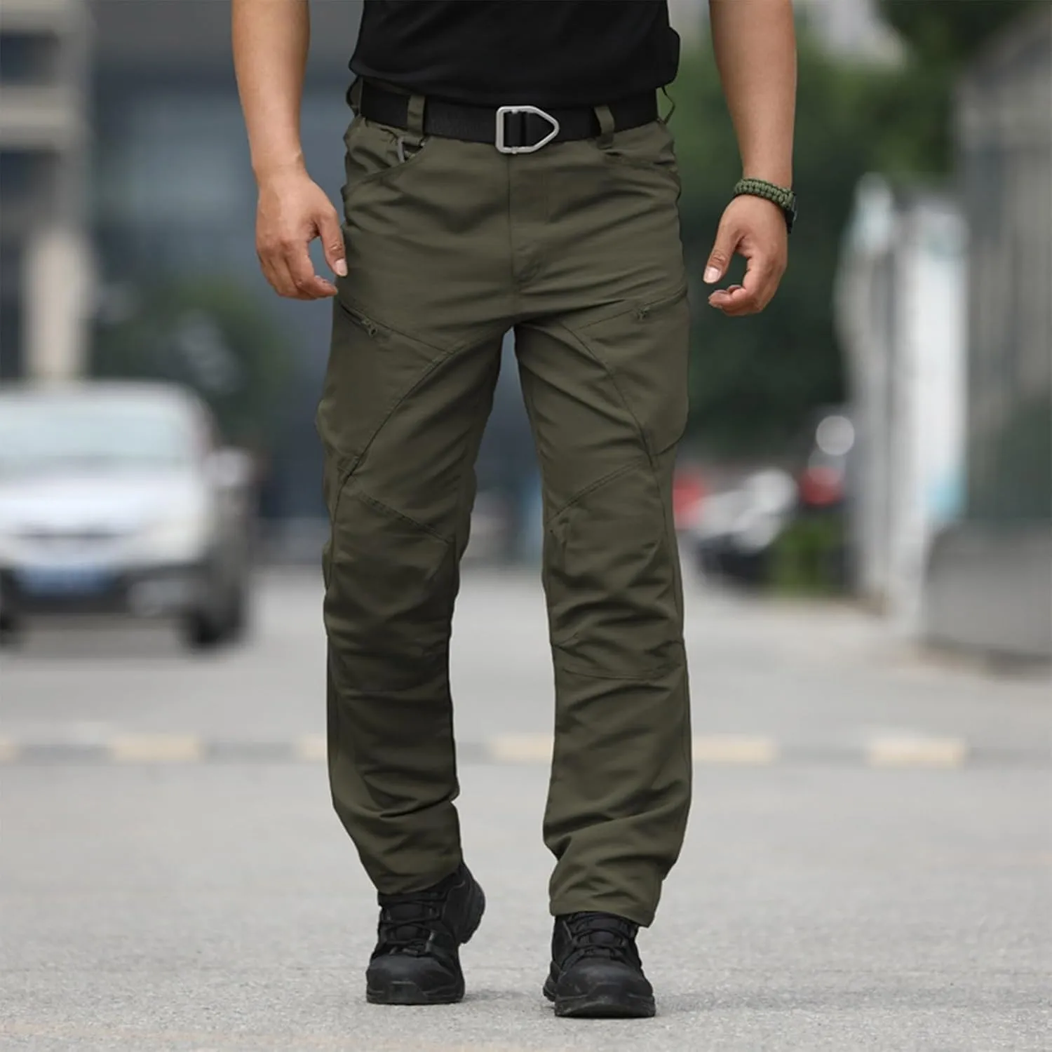 Mens Tactical Pants Camo Hiking Stretch Pants Hunting Construction Moisture Wicking Pant with Pockets