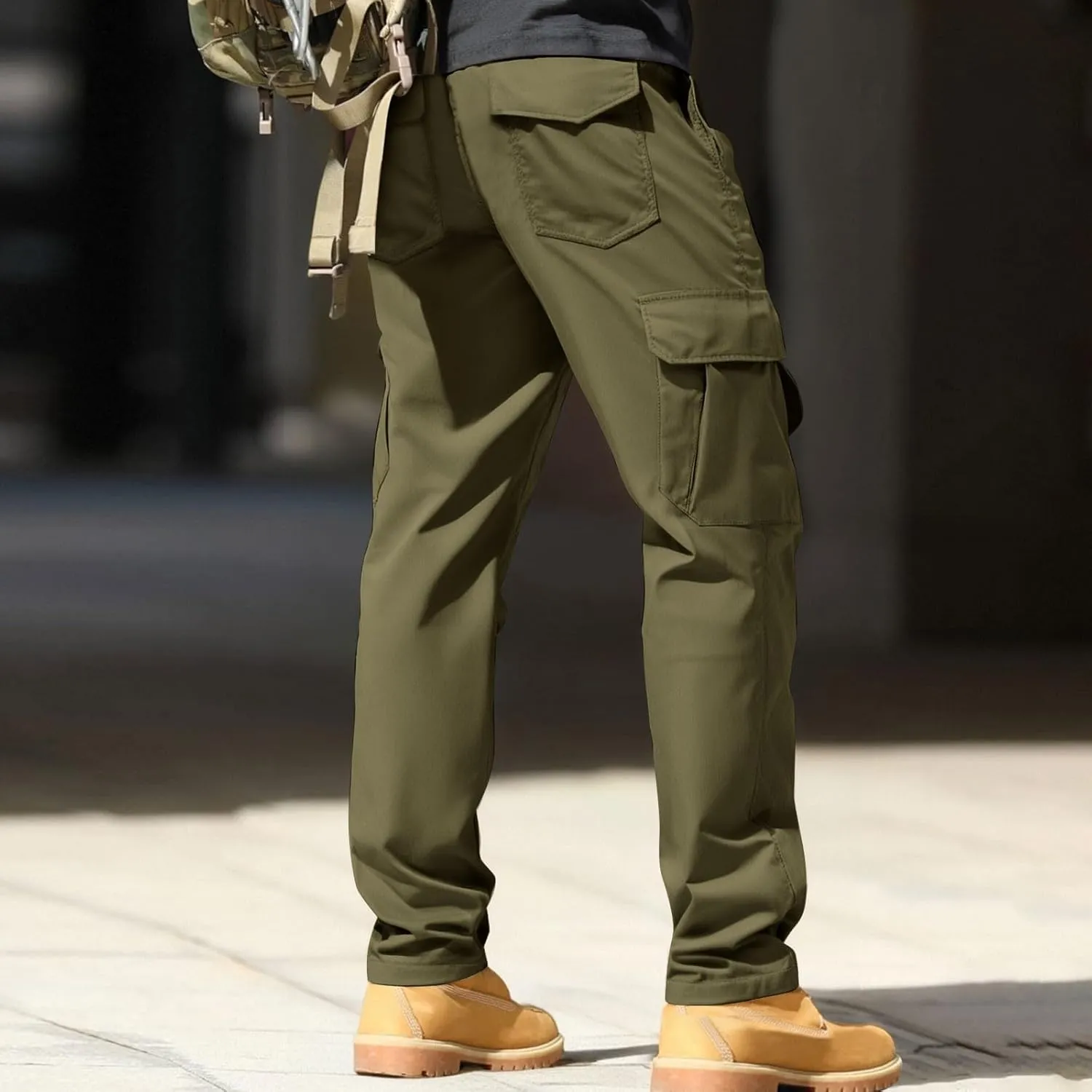 Mens Tactical Work Cargo Pants Waterproof Ripstop Stretch Quick Dry Pants Relaxed Fit Utility Outdoor Apparel