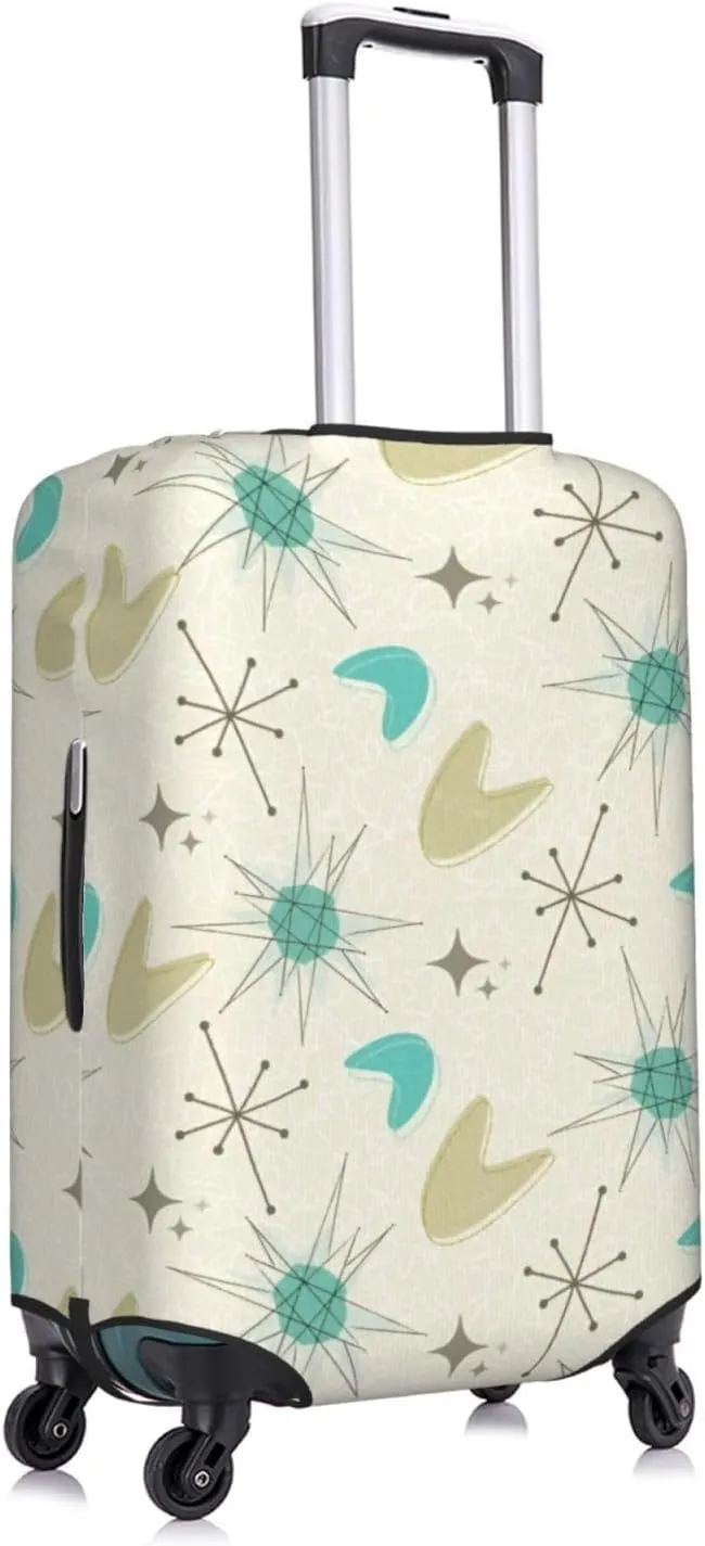 Mid-century Retro 1950s Travel Luggage Cover Fits 18-32 Inch Luggage, Elastic Suitcase Cover Protector with Concealed Zipper for Wheeled Suitcase Tsa Approved