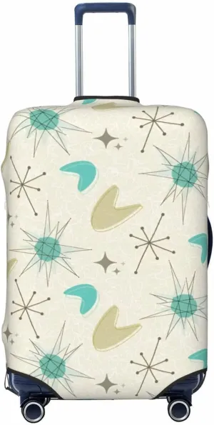 Mid-century Retro 1950s Travel Luggage Cover Fits 18-32 Inch Luggage, Elastic Suitcase Cover Protector with Concealed Zipper for Wheeled Suitcase Tsa Approved