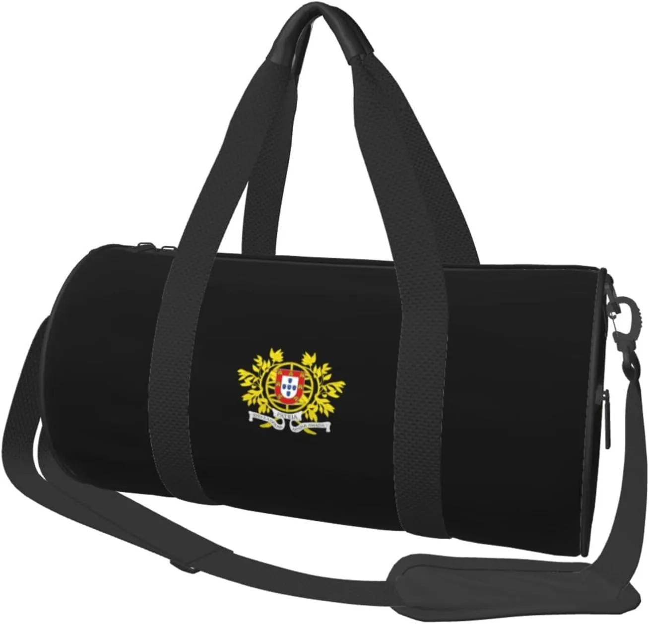 Military coat of arms of Portugal Convertible Garment Bag with Shoulder Strap, Carry on Garment Duffel Bag for Men Women - Rolling Foldable for Travel Luggage Bags (Black)