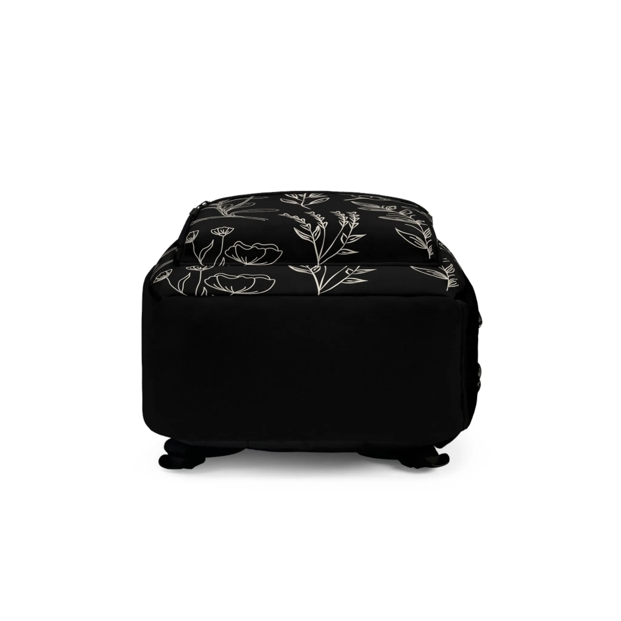 Minimalistic Floral Backpack (Black)