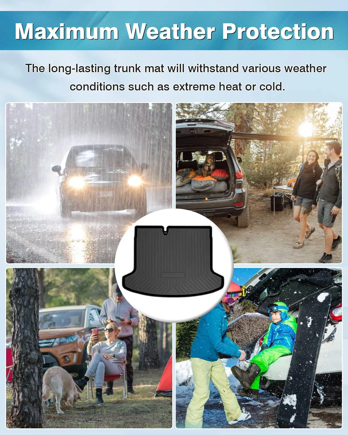 Mixsuper Cargo Liner Compatible with 2018-2023 Nissan Kicks All Weather Cargo Mat Trunk Liner Black