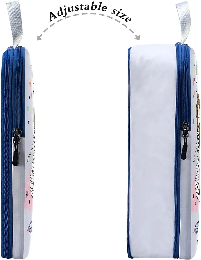 MNSRUU Packing Cubes Cute Unicorn Mermaid Girl Compression Luggage Cubes Packing Bags Travel Organizer for Suitcases, 3 PCS