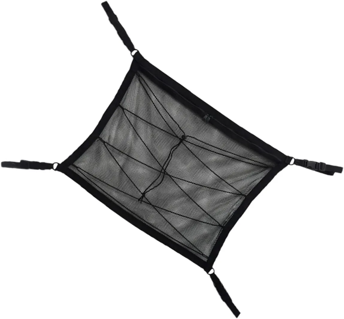 Mobestech Car Roof Mesh Bag for Double-Layer Cargo Net Cover Storage Pockets Truck Ceiling Cargo Net for Long Trips