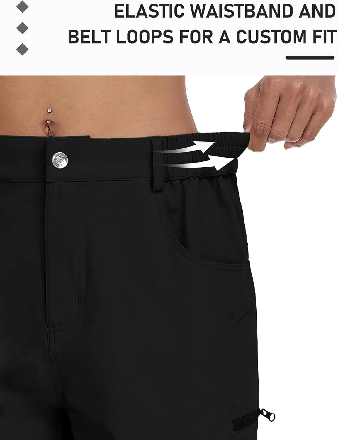 MoFiz Womens Golf Shorts 7" Quick Dry Hiking Shorts Lightweight Bermuda Shorts for Women with Pockets