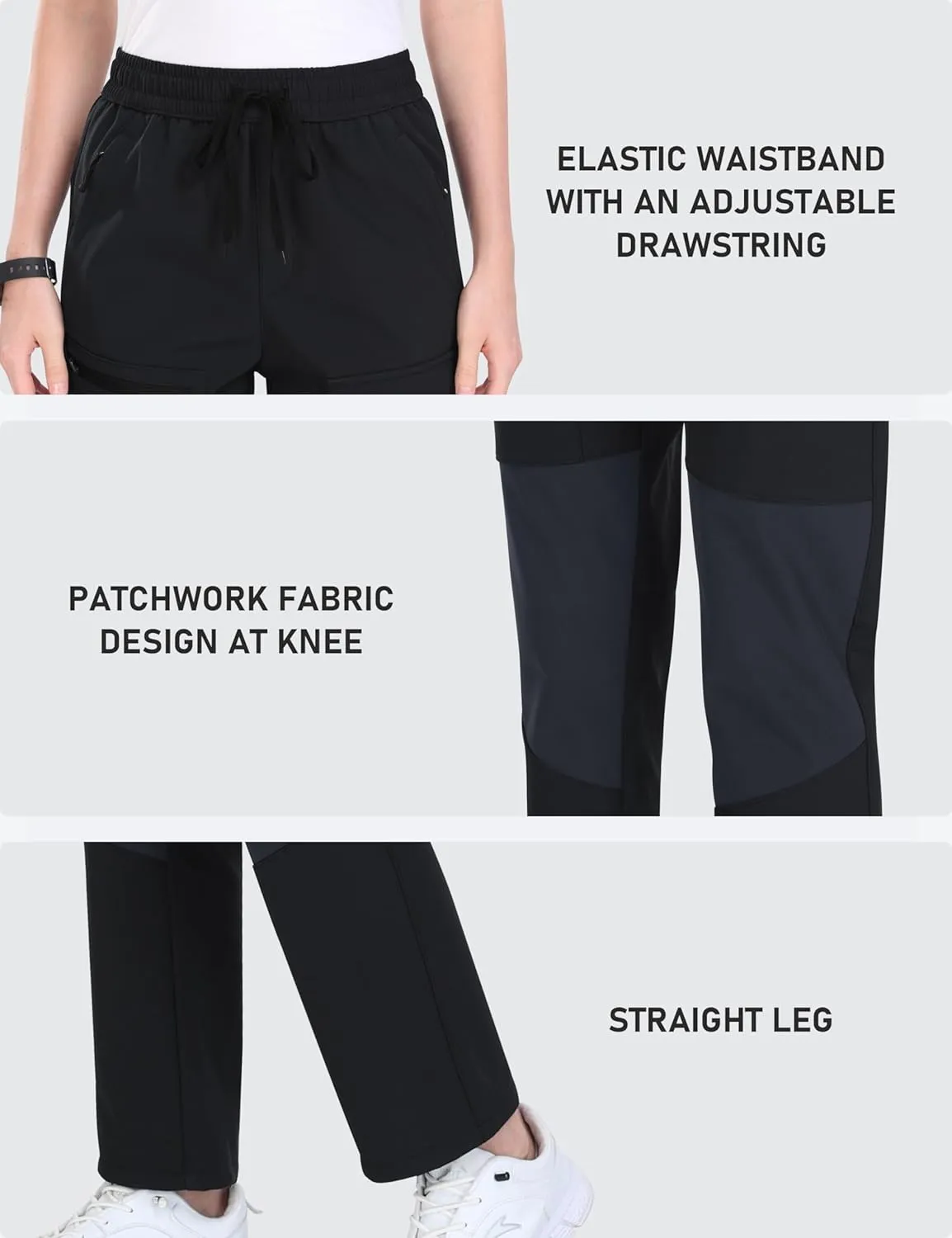 MoFiz Women's Hiking Pants Insulated Outdoor Snow Ski Pants Warm Winter Soft Shell with Zipper Pockets