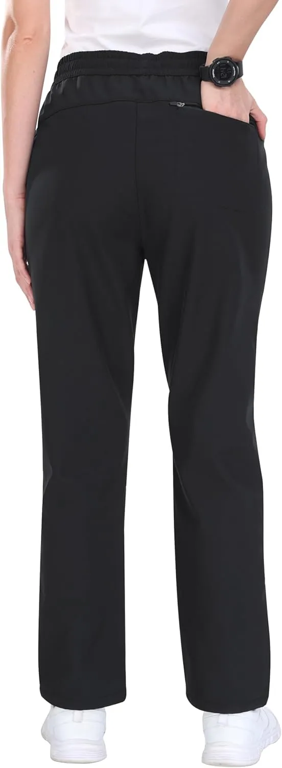 MoFiz Women's Hiking Pants Insulated Outdoor Snow Ski Pants Warm Winter Soft Shell with Zipper Pockets