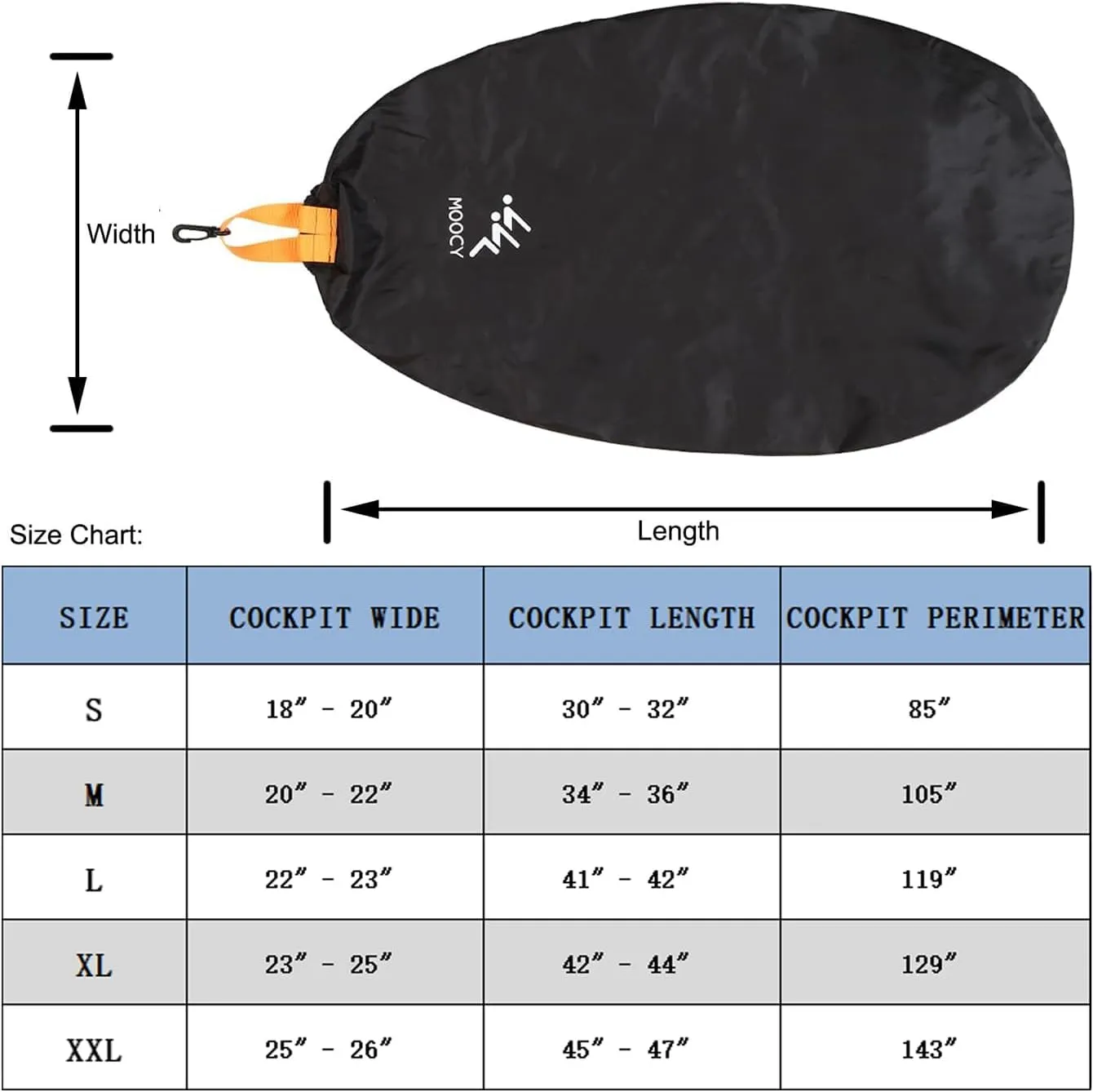 MOOCY Kayak Cockpit Cover,Universal Kayak Cockpit Covers Waterproof,Kayak Seat Hole Covers for Outdoor Storage
