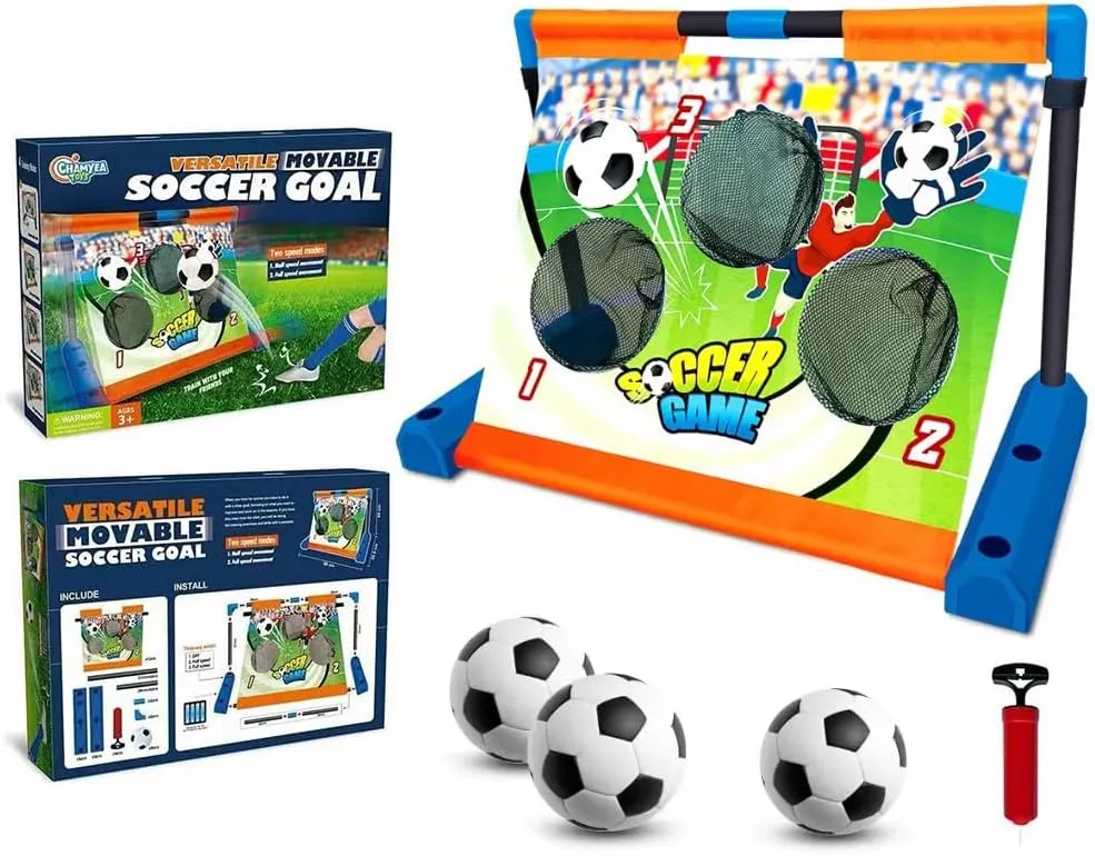 Movable Soccer Goal Bean Bag Toss Game Toy Outdoor Toss Game, Family Party Party Supplies for Kids, Gift for Boys Birthday or Christmas for Toddlers Ages 3 4 5 6 Year Old