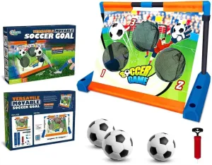 Movable Soccer Goal Bean Bag Toss Game Toy Outdoor Toss Game, Family Party Party Supplies for Kids, Gift for Boys Birthday or Christmas for Toddlers Ages 3 4 5 6 Year Old