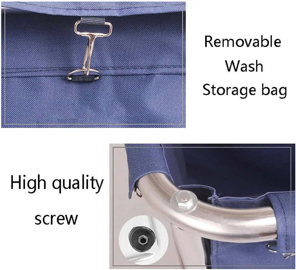 Movable Trolleys, Household Serving Cart Heavy-Duty Rolling Laundry Sorter Cart with Movable Bags Silenters, Multifunction Hotel Service Trolley/Coffee/90 * 65 * 80Cm