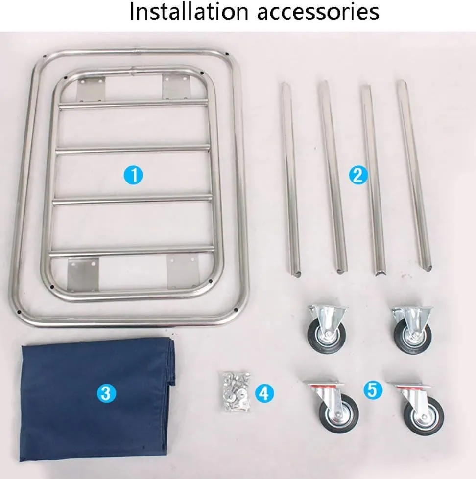 Movable Trolleys, Household Serving Cart Heavy-Duty Rolling Laundry Sorter Cart with Movable Bags Silenters, Multifunction Hotel Service Trolley/Coffee/90 * 65 * 80Cm