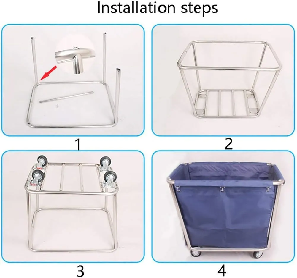 Movable Trolleys, Household Serving Cart Heavy-Duty Rolling Laundry Sorter Cart with Movable Bags Silenters, Multifunction Hotel Service Trolley/Coffee/90 * 65 * 80Cm