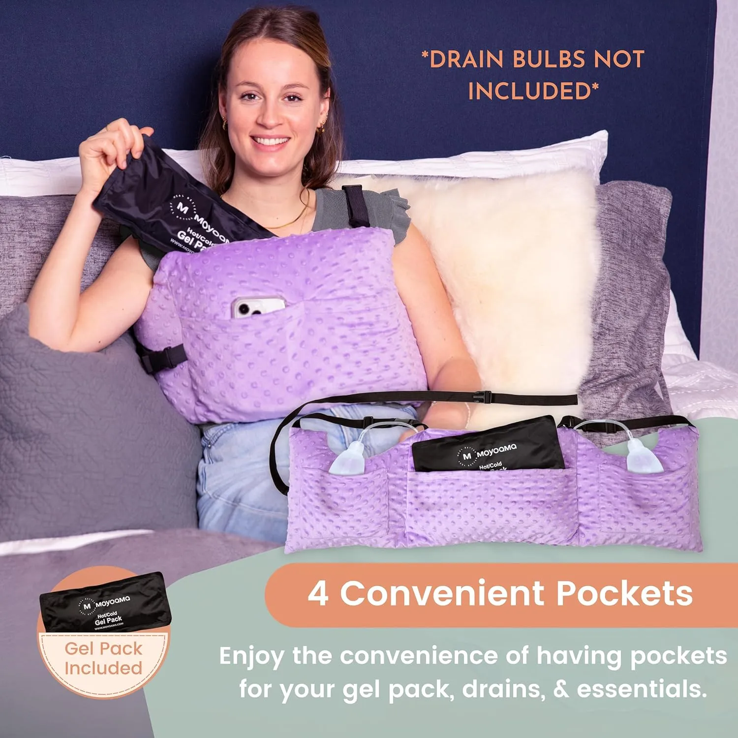 MOYOAMA Post Mastectomy Pillow - Mastectomy Pillows Post Op, Breast Pillow for Breast Surgery Recovery Supplies and Lumpectomy Recovery Supplies, After Mastectomy Must Haves, Breast Reduction Pillow