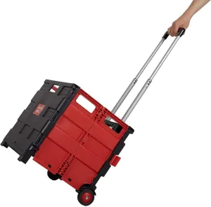 Multi-Function Folding Two-Wheeled Shopping Cart Portable Lightweight Hand Utility Cart with Adjustable Handle