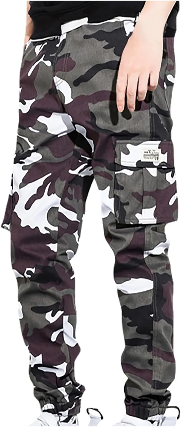 Muscularfit Sweatpants for Men Big and Tall Casual Camo Cargo Pants for Men Loose Jogger Running Sweatpants Joggers Athletic