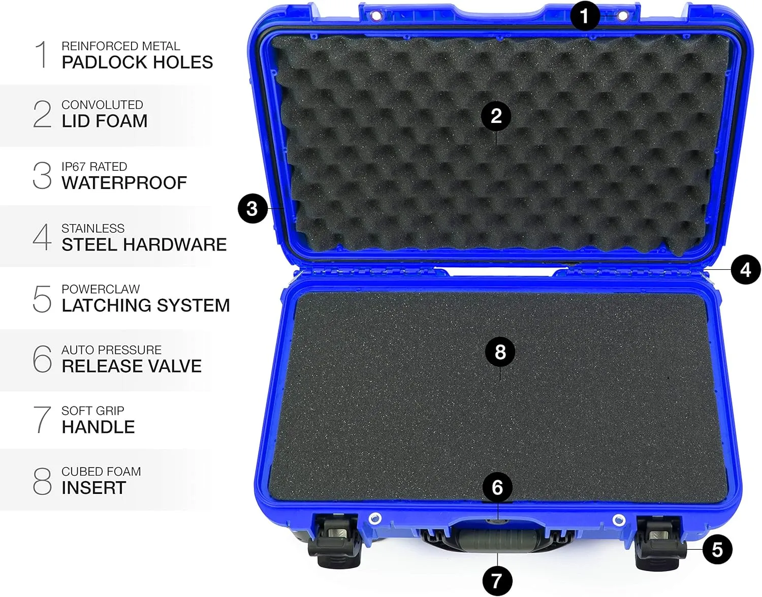 NANUK Wheeled Series 935 Lightweight NK-7 Resin Waterproof Protective Case and Foam Insert - Blue