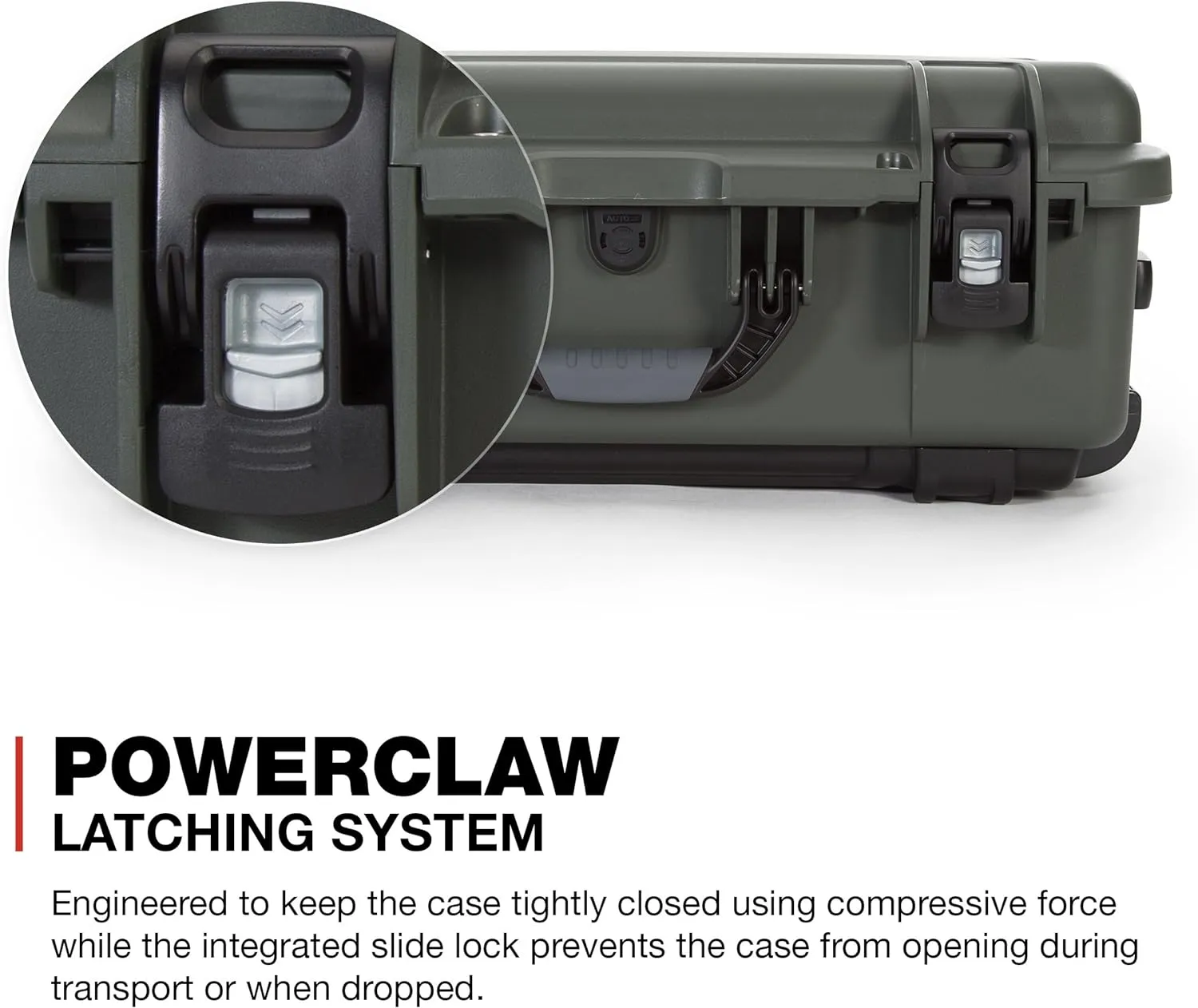 NANUK Wheeled Series 935 Lightweight NK-7 Resin Waterproof Protective Case and Padded Divider - Olive