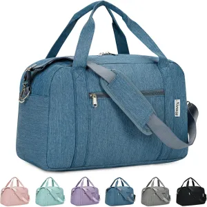 Narwey 18" Carry on Bag Underseat for Airplane Spirit Airlines Personal Item Travel Bag 18x14x8 Small Duffle Bag Duffel Bag Gym Weekender Overnight Bag with Wet Pocket for Women and Men (Navy Blue)