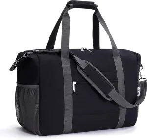 Narwey 18x14x8 Inches Travel Bag Spirit Airlines Frontier Personal Item Bag, Travel Duffel With Wet Pocket Carry on Bag for Airplane Underseat Duffle Overnight for Women and Men (Black)