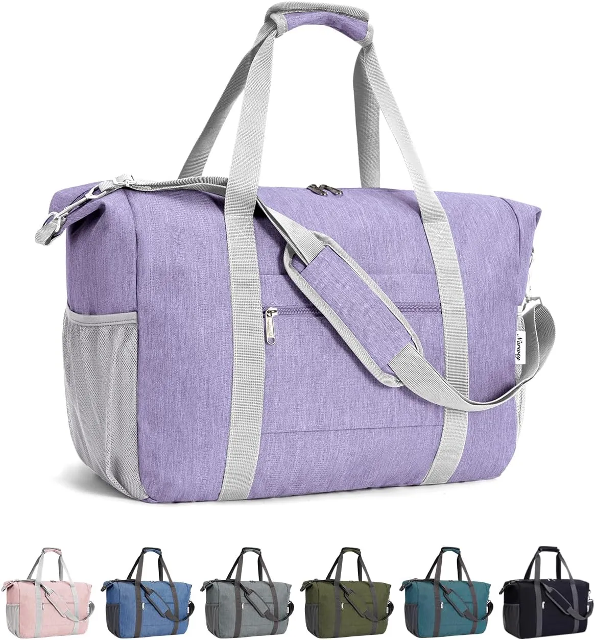 Narwey 18x14x8 Inches Travel Bag Spirit Airlines Frontier Personal Item Bag, Travel Duffel With Wet Pocket Carry on Bag for Airplane Underseat Duffle Overnight for Women and Men (Purple)