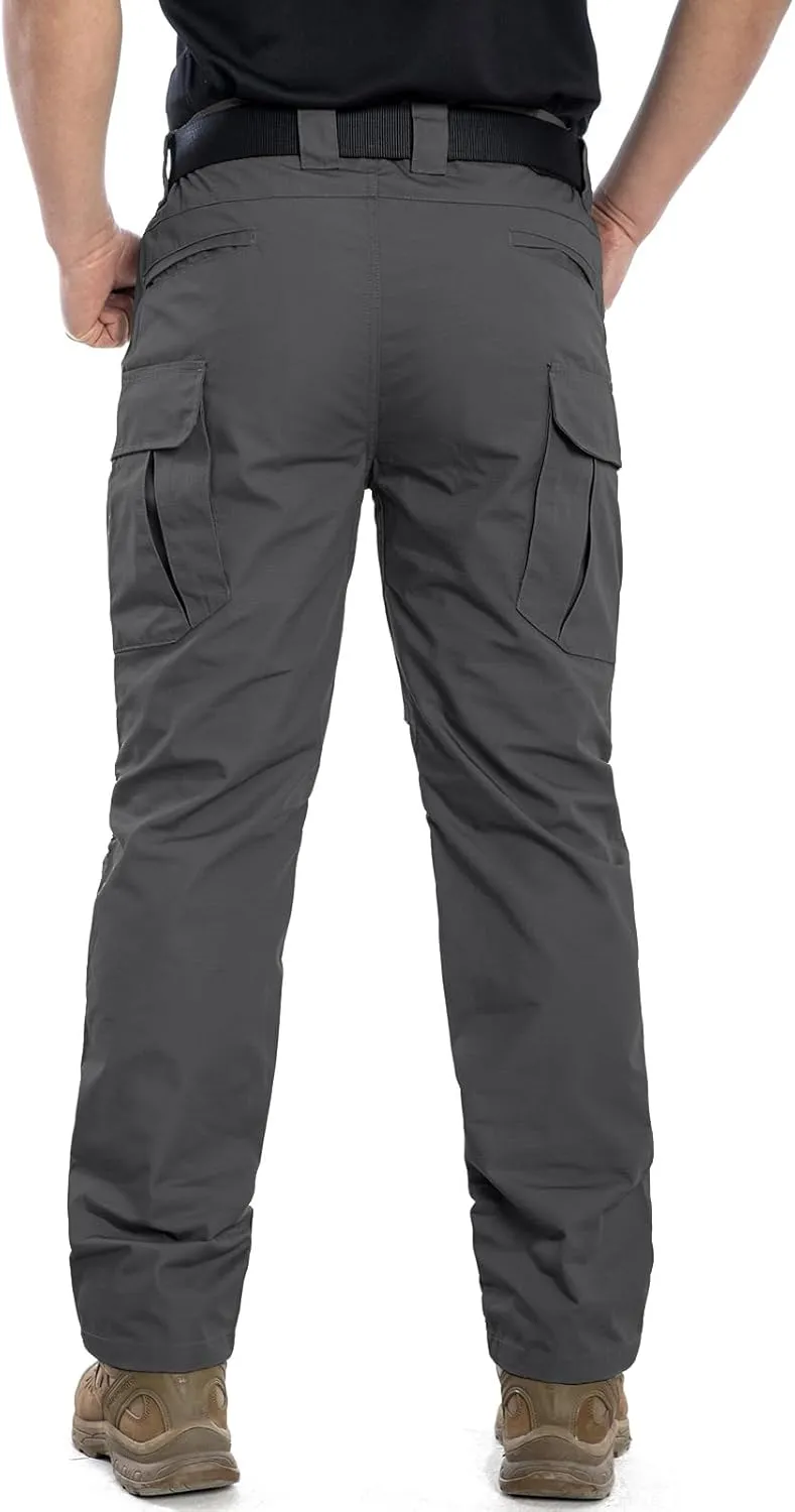 NAVEKULL Men's Outdoor Tactical Pants Rip Stop Lightweight Waterproof Military Combat Cargo Work Hiking Pants