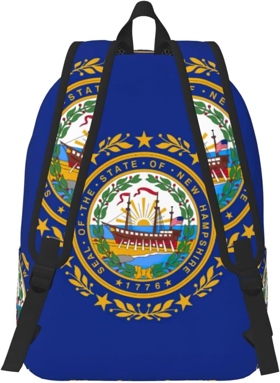 New Hampshire state flag print Backpack Travel Backpacks for Women Men College Backpack Computer Bag for Travel