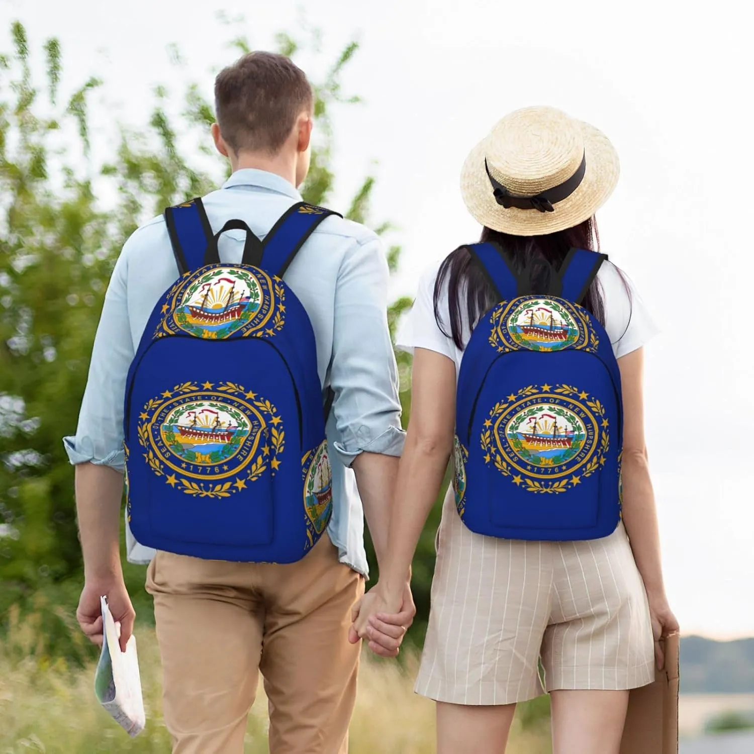 New Hampshire state flag print Backpack Travel Backpacks for Women Men College Backpack Computer Bag for Travel