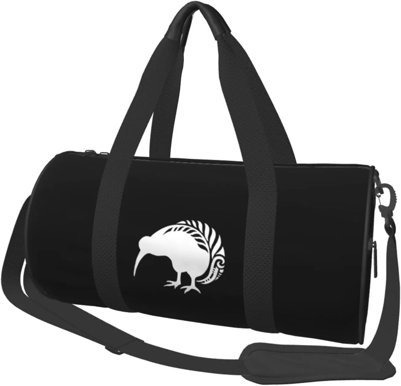 New Zealand Fern Convertible Garment Bag with Shoulder Strap, Carry on Garment Duffel Bag for Men Women - Rolling Foldable for Travel Luggage Bags (Black)