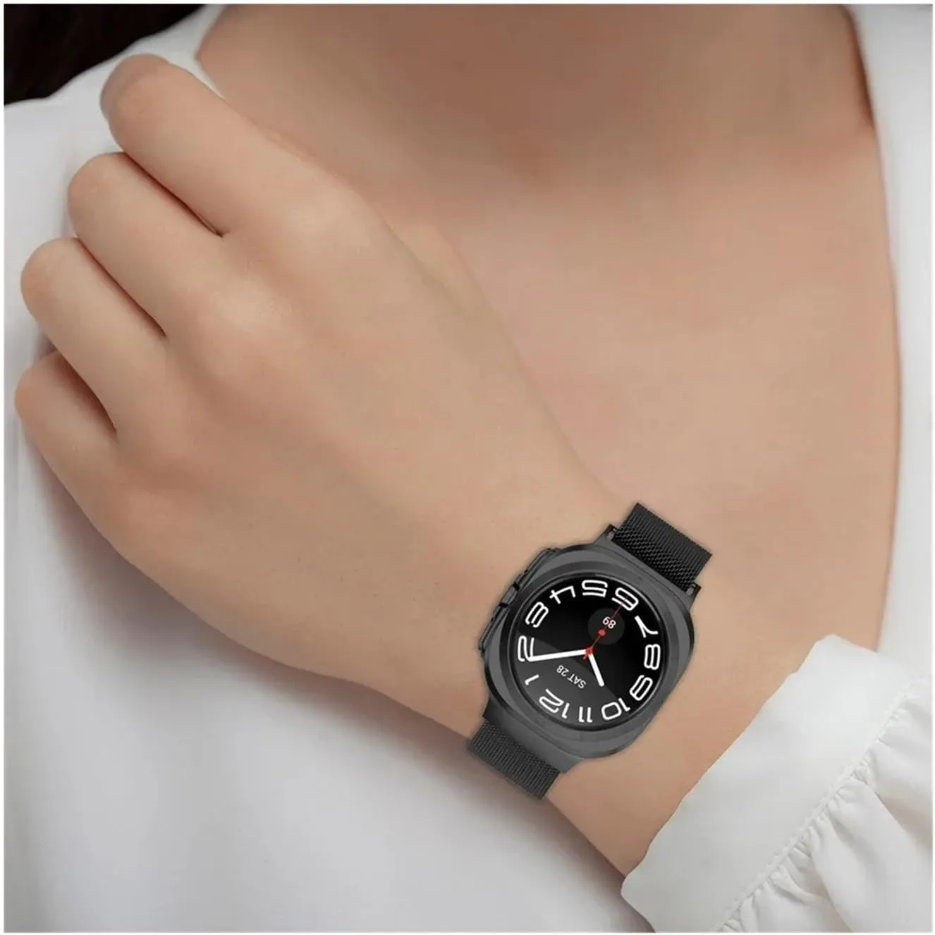 No Gaps Loop Metal Strap for Galaxy Watch 7 Ultra 47mm Band Watch 7 Ultra Bracelet Curved End Stainless Steel Watchbands