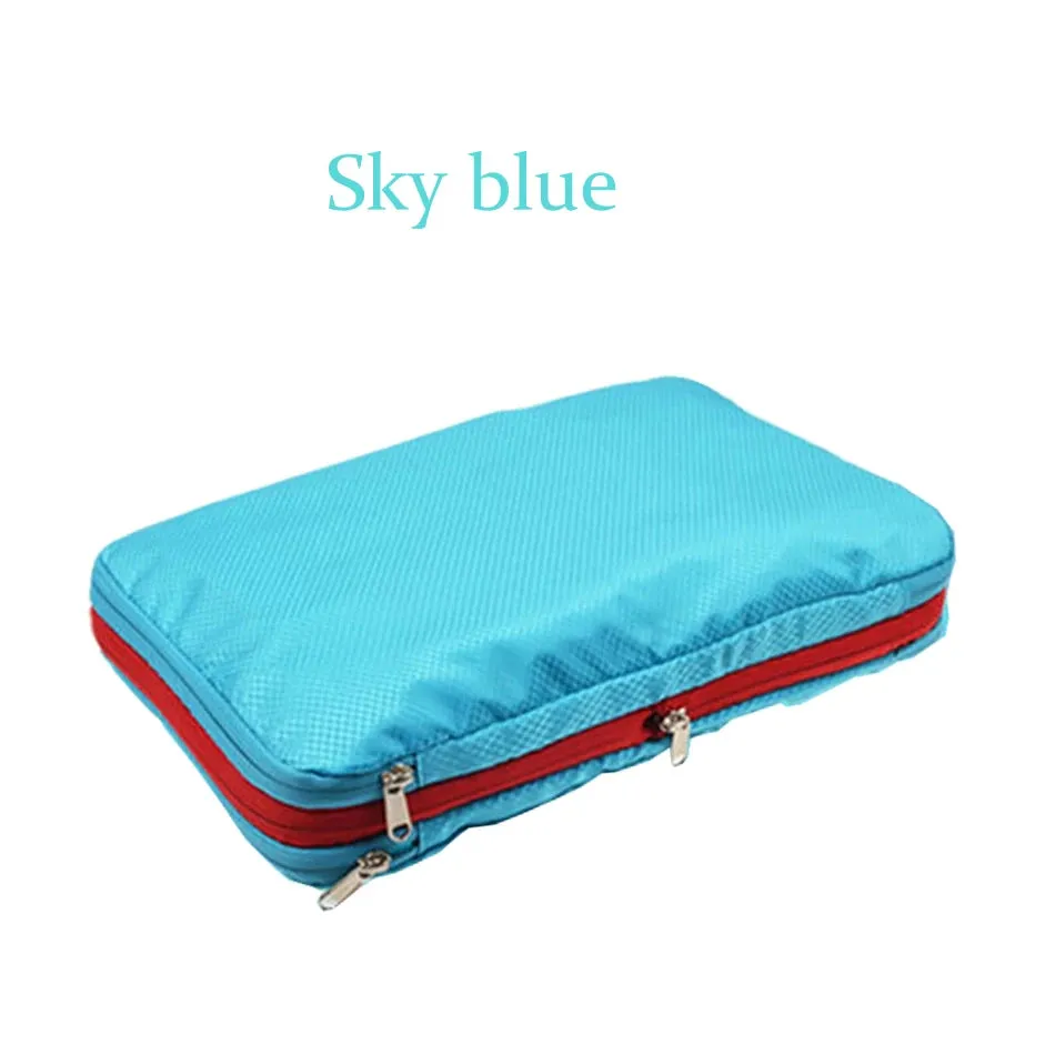 Nylon Double Layer Portable Compression Packing Cubes