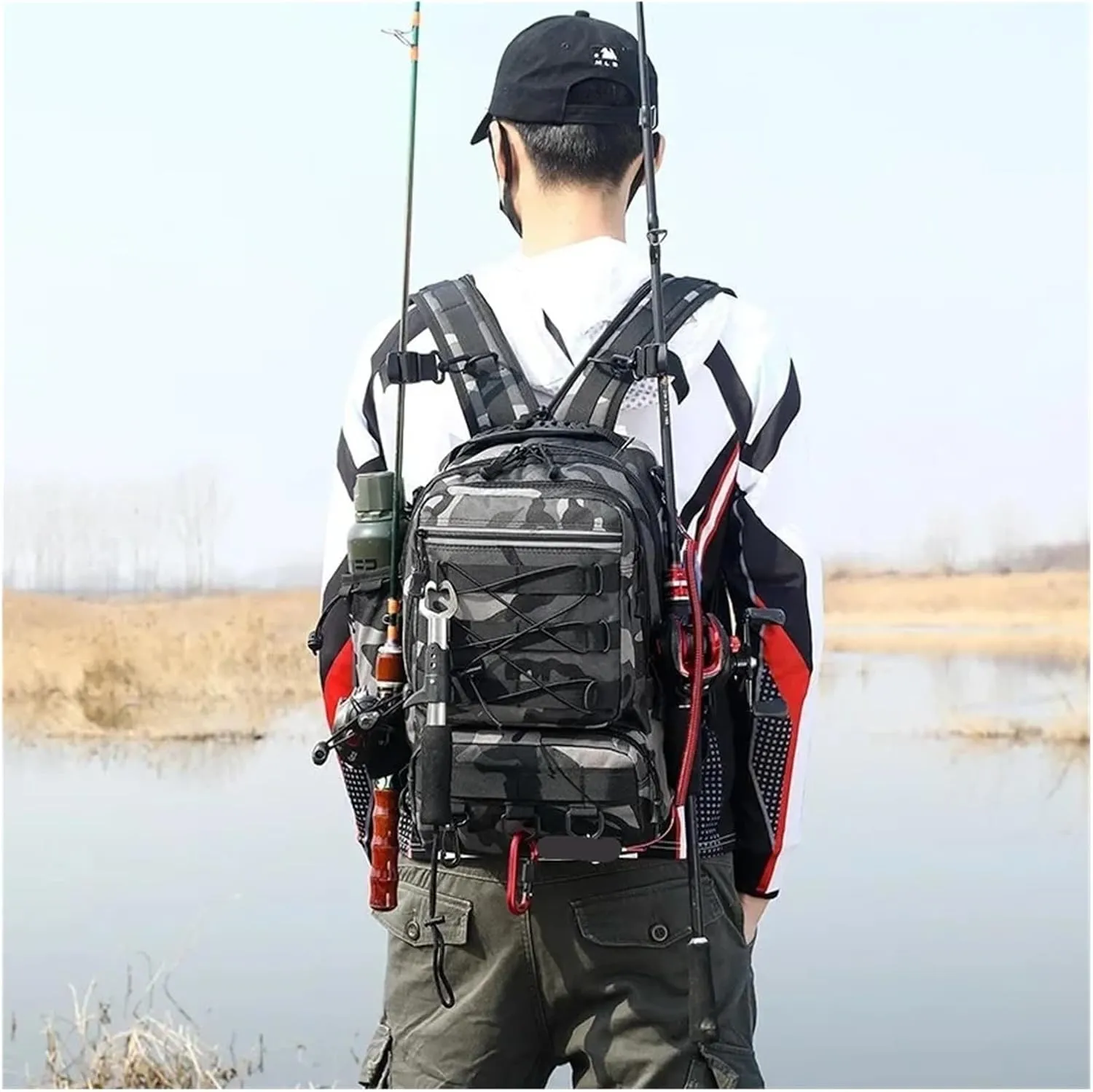 Nylon Waterproof Outdoor Sports Camping Hiking Trekking Fishing Hunting Backpack(A)