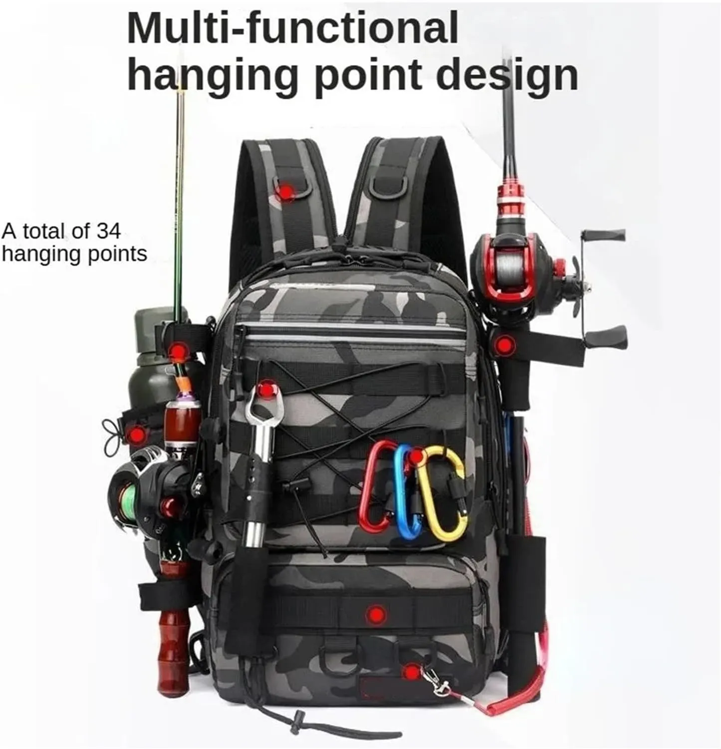 Nylon Waterproof Outdoor Sports Camping Hiking Trekking Fishing Hunting Backpack(A)