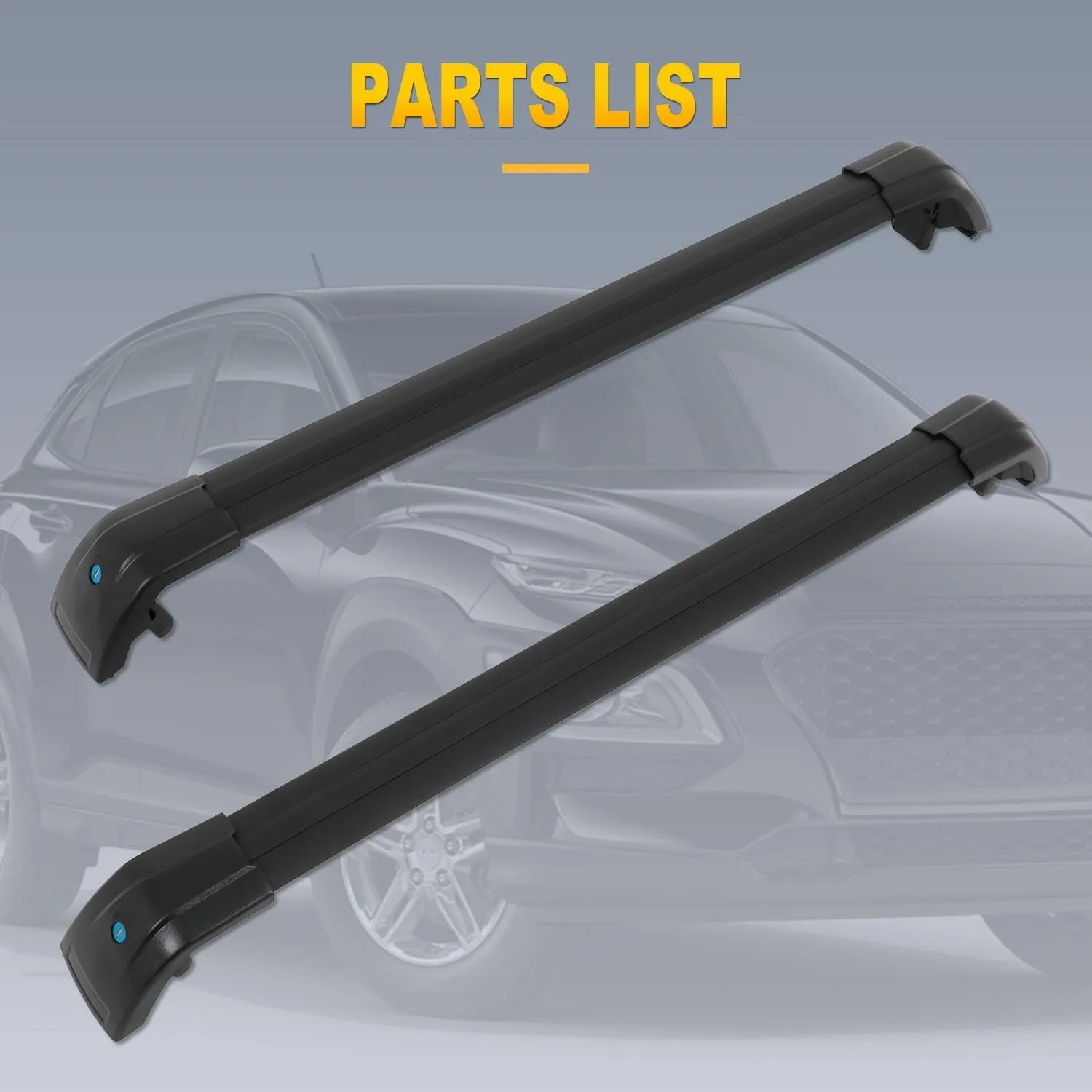 OCPTY Roof Rack Cross Bars Fit for Hyundai Kona 2018 2019 2020 2021 2022 Luggage Racks Rooftop Cargo Carrier Bag Luggage Kayak Canoe Bike Snowboard Skiboard