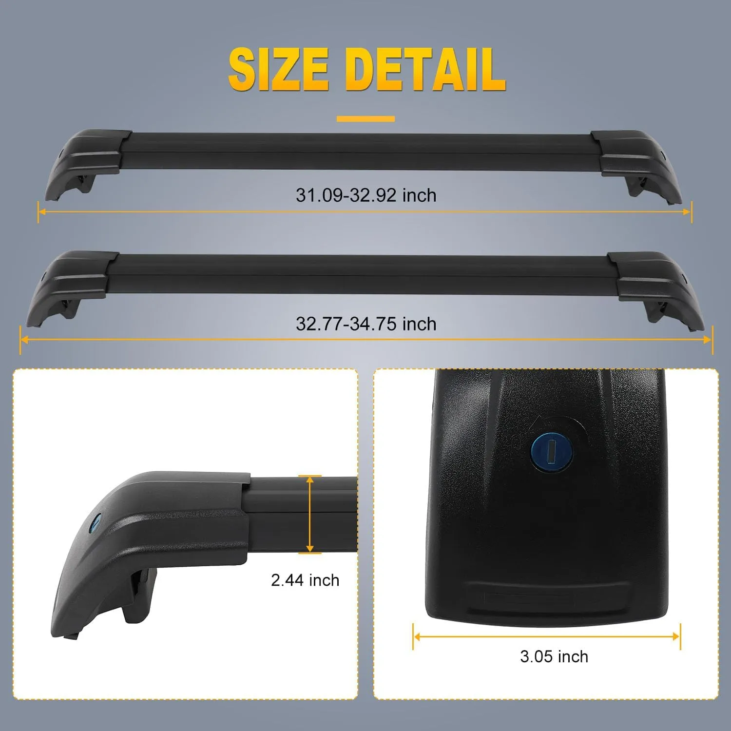 OCPTY Roof Rack Cross Bars Fit for Hyundai Kona 2018 2019 2020 2021 2022 Luggage Racks Rooftop Cargo Carrier Bag Luggage Kayak Canoe Bike Snowboard Skiboard