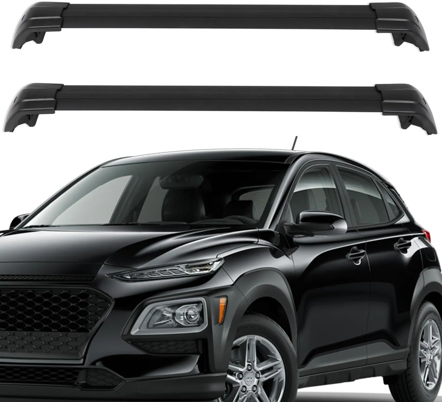 OCPTY Roof Rack Cross Bars Fit for Hyundai Kona 2018 2019 2020 2021 2022 Luggage Racks Rooftop Cargo Carrier Bag Luggage Kayak Canoe Bike Snowboard Skiboard