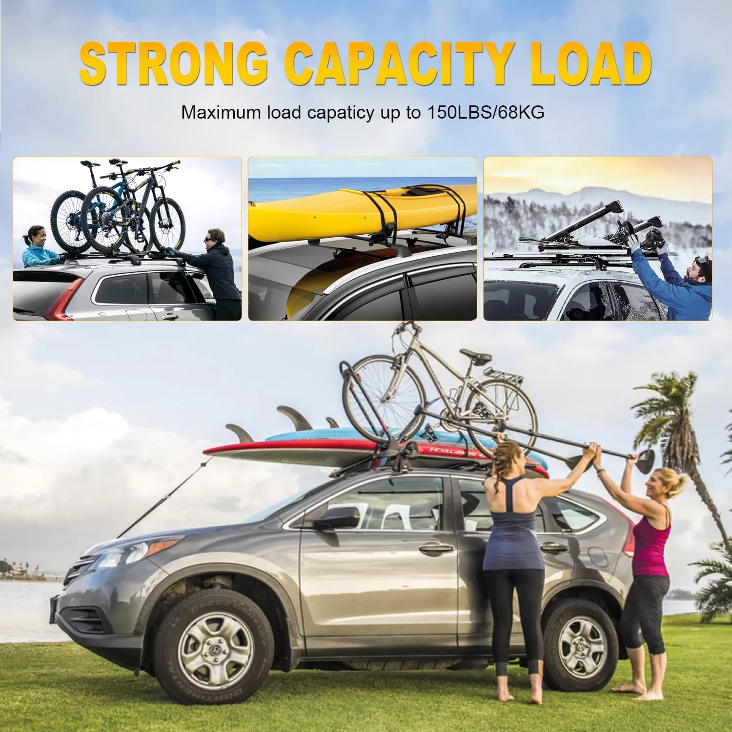 OCPTY Roof Rack Fit for Honda CR-V 2017-2021 Luggage Racks Rooftop Cargo Carrier Bag Luggage Kayak Canoe Bike Snowboard Skiboard