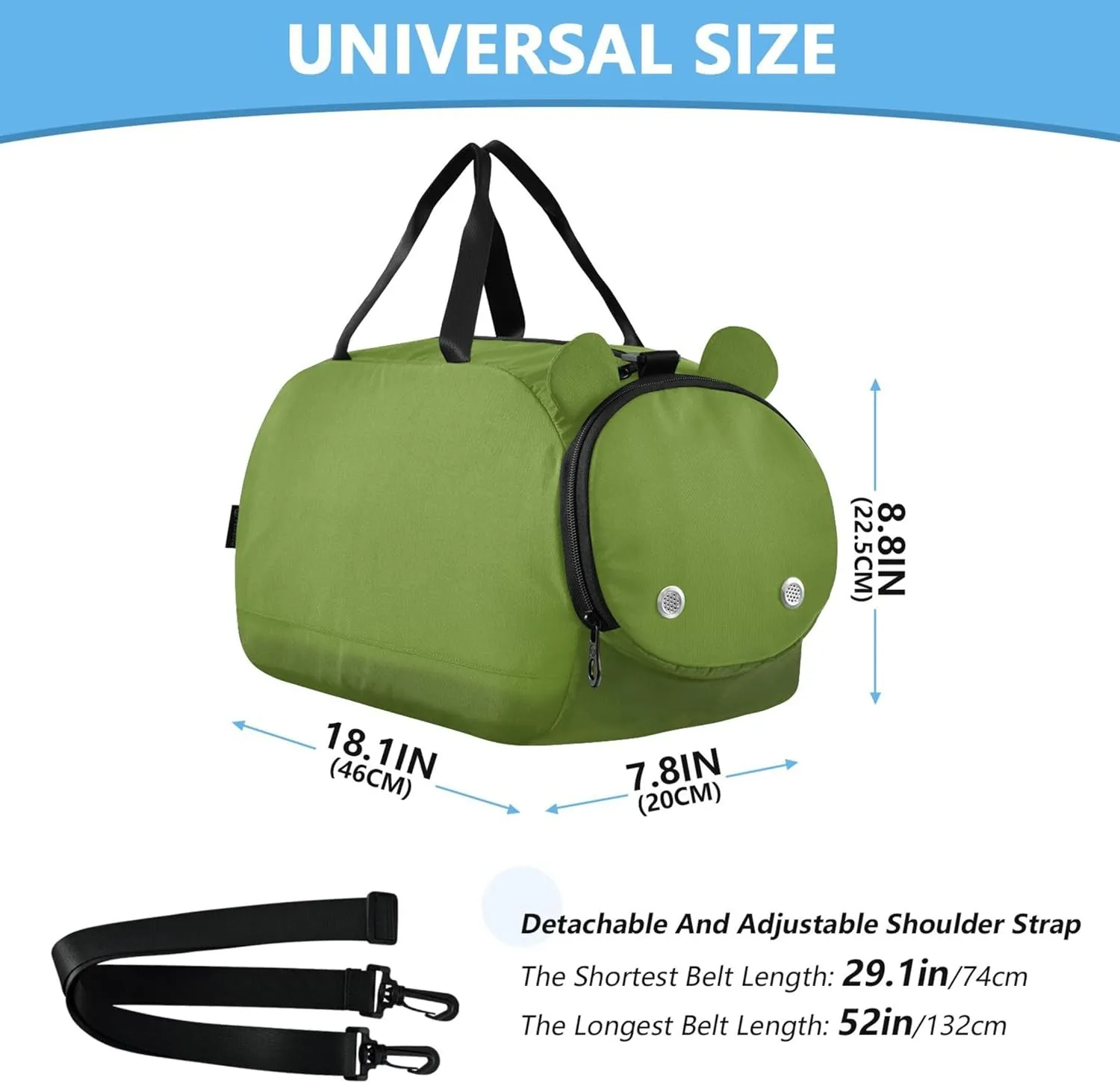 Olive Drab Green Travel Duffle Bags Girls Tote Overnight Bags Toddler Carry on Duffel Bag for Boys Luggage Kids Sports